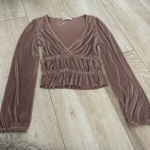 Zara long sleeve Tan top